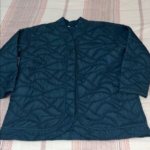 Coldwater Creek Dark Teal Quilted Puffer Jacket